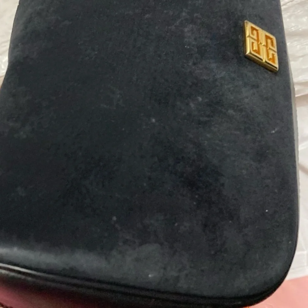 Givenchy vintage black suede leather clutch bag rare